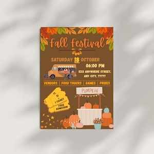 Fall Festival Invitation | Custom Fall Flyer | Personalized Fall Event Invite | Food Truck Festival Invite |