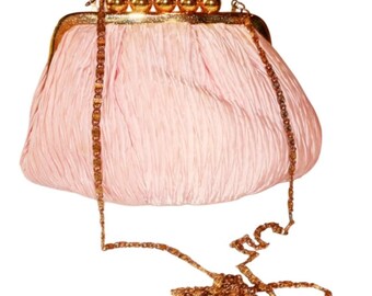 Carla Marchi Vintage Pink Chiffon Crossbody Diner Bag