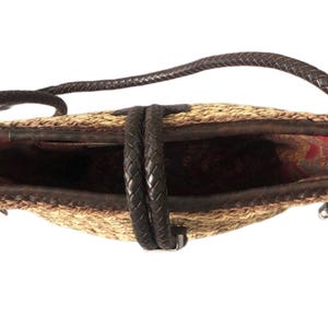 Brighton Vintage Straw Leather Crossbody Bag image 3