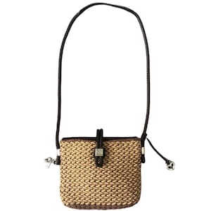 Brighton Vintage Straw Leather Crossbody Bag image 8