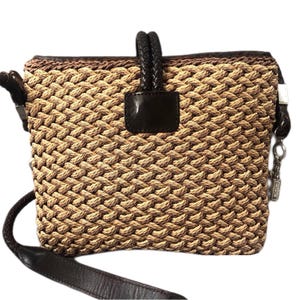 Brighton Vintage Straw Leather Crossbody Bag image 2