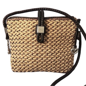 Brighton Vintage Straw Leather Crossbody Bag image 1