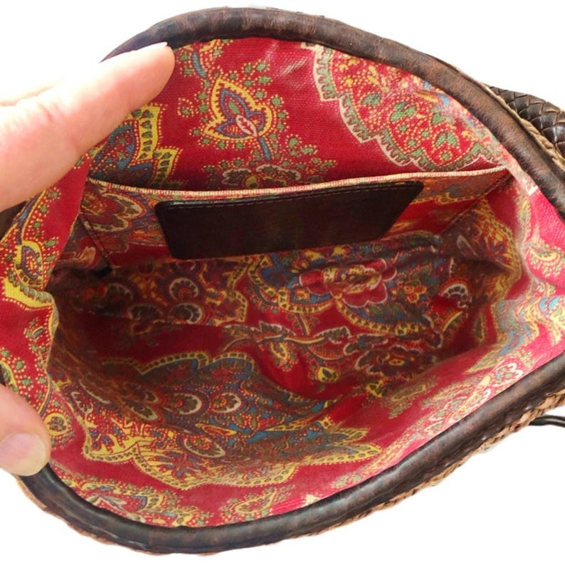 Brighton Vintage Straw Leather Crossbody Bag image 4