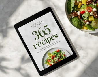 Ebook "365 Recetas de Ensaladas" / Preparación de Comidas de Temporada, Alimentación Sana (Descargar PDF)