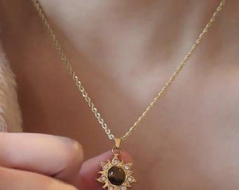 Colar com Pingente de Olho de Tigre: Joia Boho com Cristais de Cura