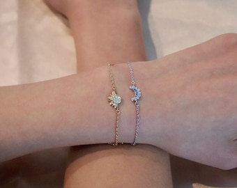 Best Friend Sun and Moon Bracelet Set, Matching Friendship Bracelet, BFF Gift for Women, Birthday Gift for Best Friend