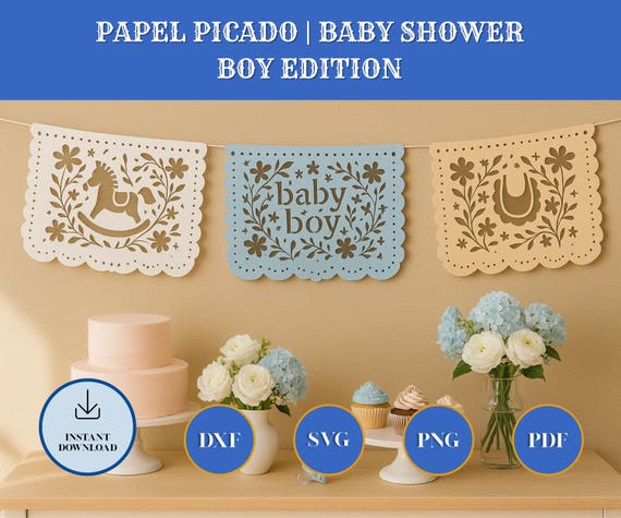 Baby Boy Papel Picado SVG Bundle: Cielito Lindo Theme (Digital Cut Files)