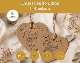 Muchas Gracias Papel Picado Stil Zugunsten-Tags, Talavera Floral SVG (Digitaler Download)