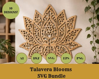Talavera Floral Mandala SVG Bundle: Mexikanischer Keramikstil (Digitaler Download)