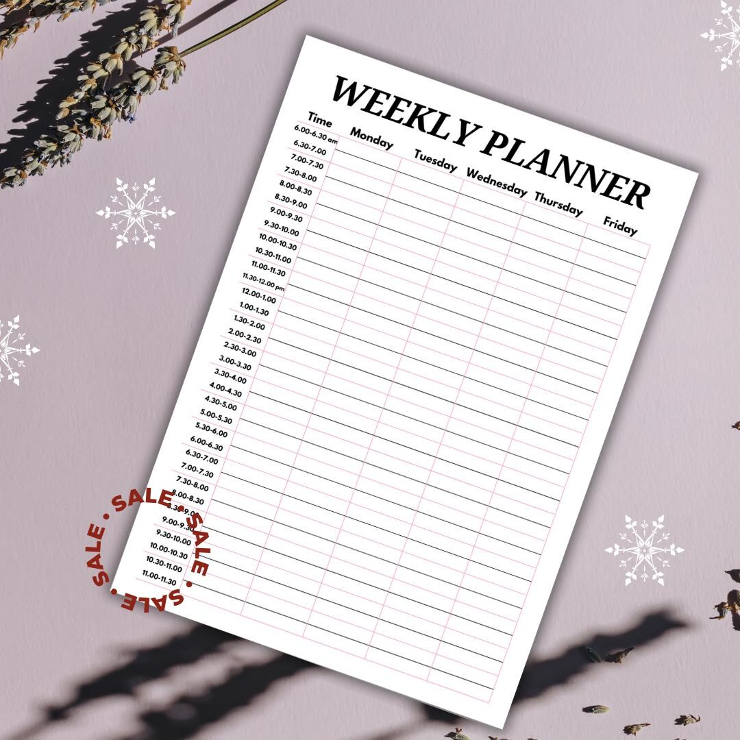 Pink Floral Weekly Planner, Daily Organizer - Etsy