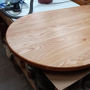 Hardwood Capsule Half Circle Ends Solid Wood Top. 7/8" Thick