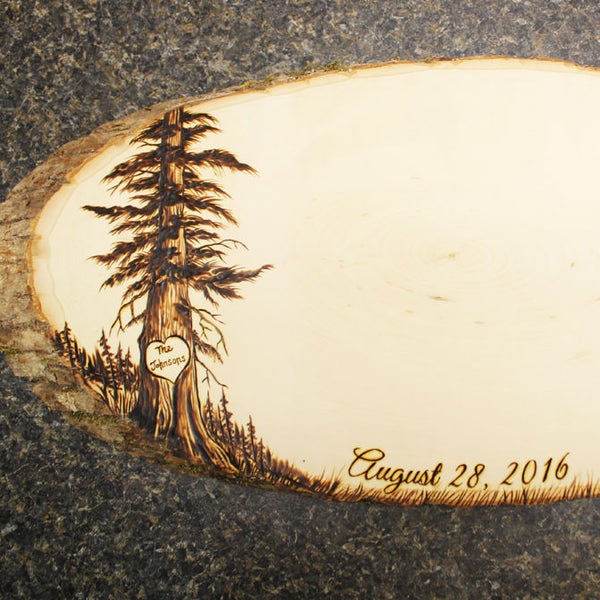 Redwood Giant Sequoia Design: Wood Oval Guest Book.