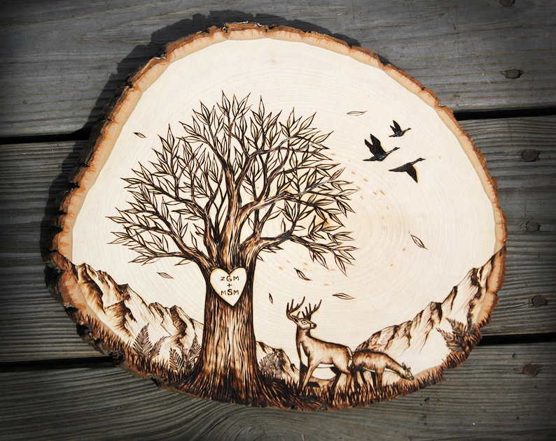 Картины из деревянных спилов