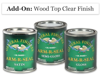 ADD-ON Clear Coat Finish for Wood Table Tops. Separate purchase required.