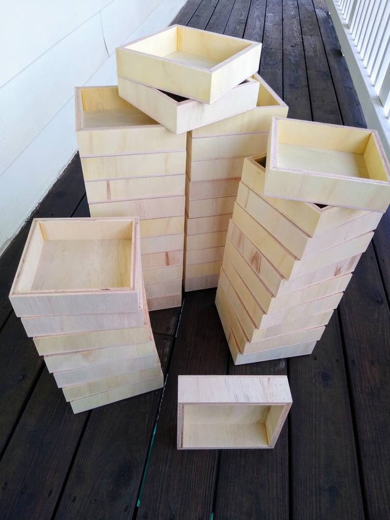 Wooden craft shadow boxes. 8x8x2 raw plywood bulk wholesale Etsy