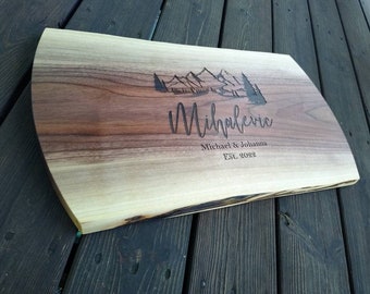 Walnut Wood Charcuterie Cutting Board Personalized Engraved