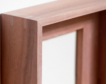 Walnut Floating Frame for Canvas | Custom Solid Hardwood Picture Frame | Handmade in Vermont