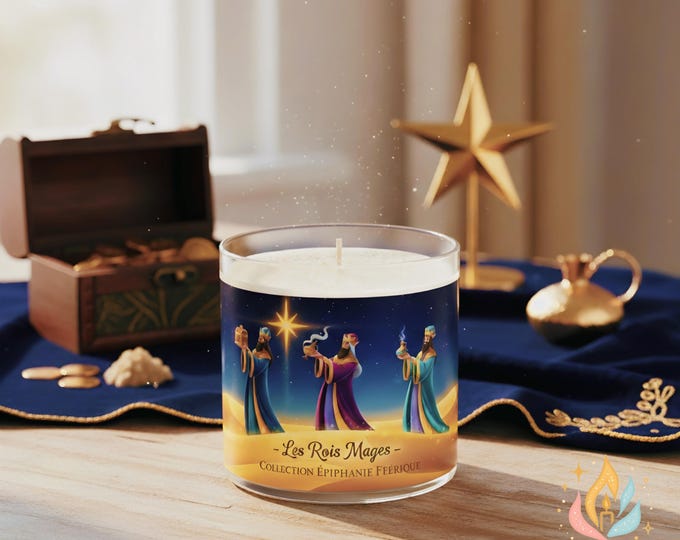 Epiphany special candle with surprise bean – handcrafted scented candle with hidden gift – scented candle