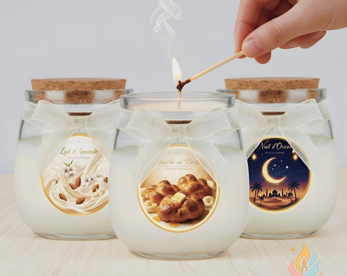 Gift Set of 3 Handcrafted Scented Candles – French Soy Wax & Cotton Wick – Epiphany Edition – Made in France