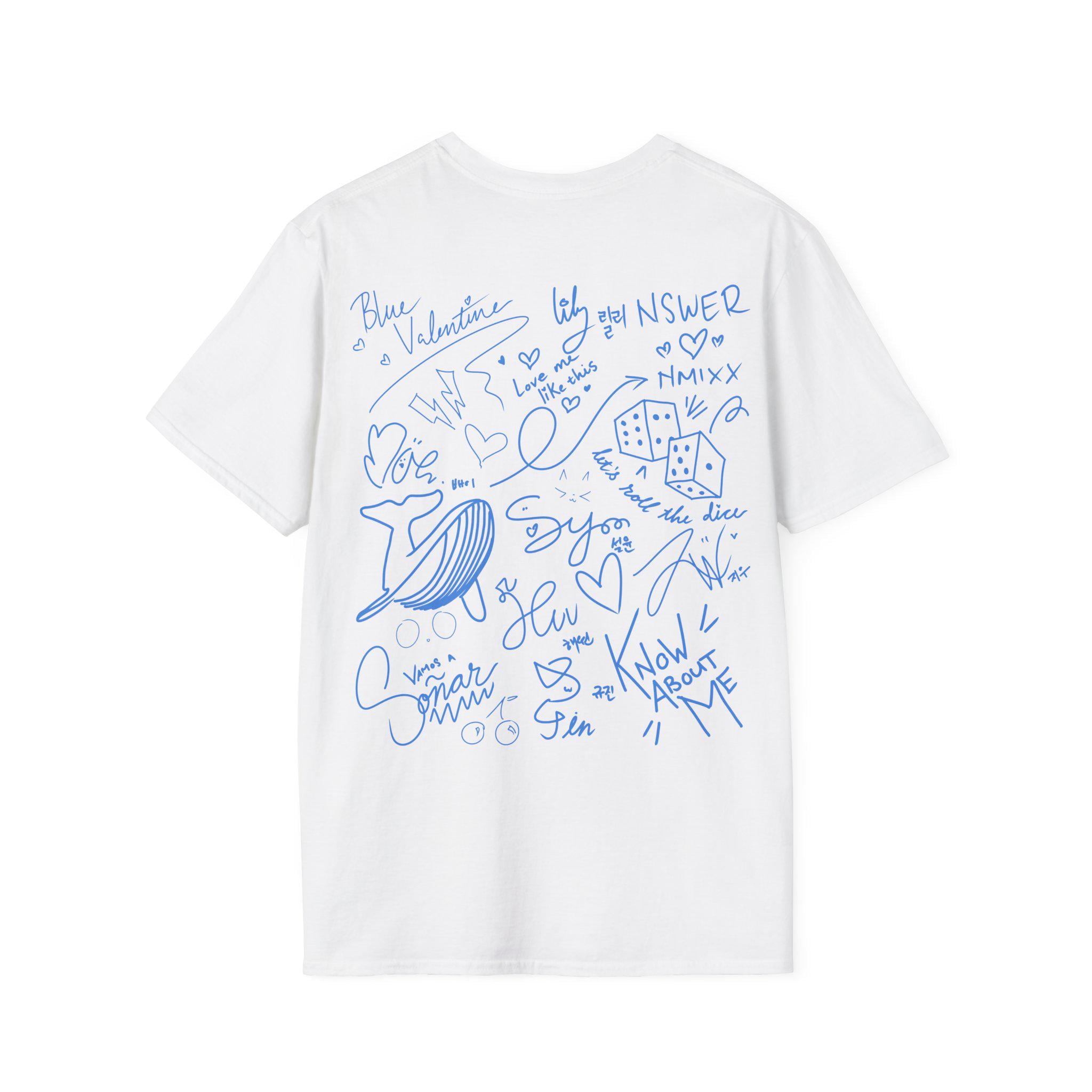 NMIXX Coded Sketch-style T-shirt | Doodle Back Print Tee - Etsy