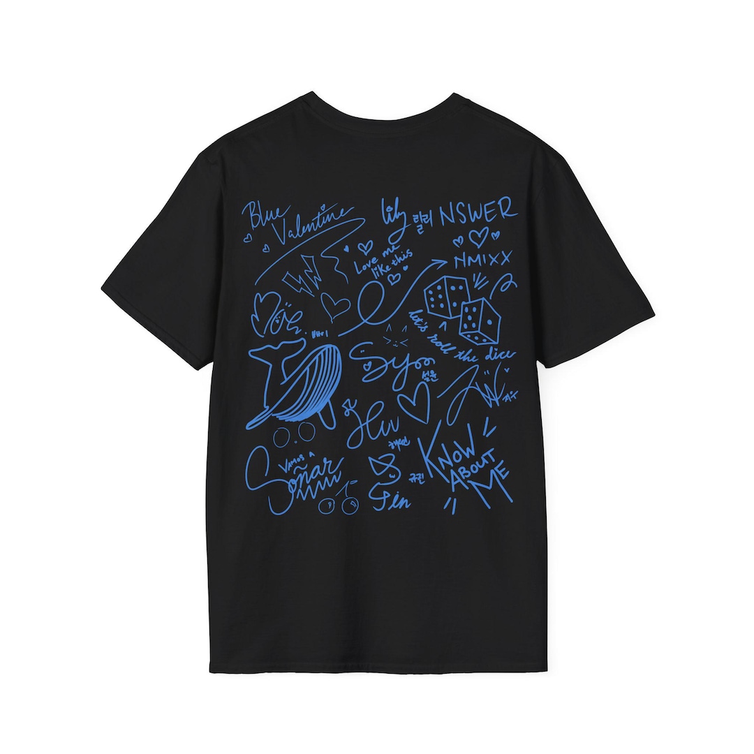 NMIXX Coded Sketch-style T-shirt | Doodle Back Print Tee - Etsy