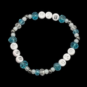 BSB-armband: Pärlbesatt stapelband, 14k guldbelagda pärlor, anpassningsbara initialer