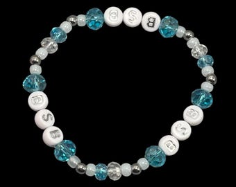 BSB Bracelet: Beaded Stacking Band, 14k Gold Dipped Beads, Customizable Initials