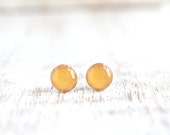 Butterscotch Itty Bitty Stud Earrings - Earth Tone - Hypoallergenic Surgical Stainless Steel Post Earrings