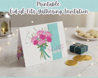 Eid-ul-Fitr Einladung Vorlage | Druckbare & bearbeitbare Canva Invite | Eid Sammelkarte | Islamische Einladung | Sofort Download