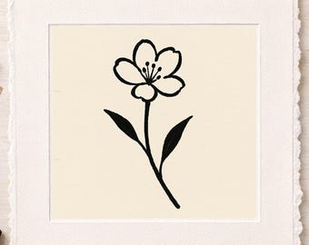 Minimalist Blossom - Sumi-e Ink Botanical (Digital Download)