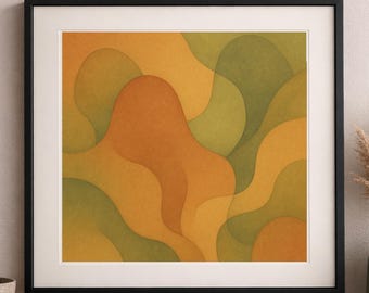 Stacked Organic Shapes No. 4: Earthy Flow | Mid-Century Organic Waves Abstract