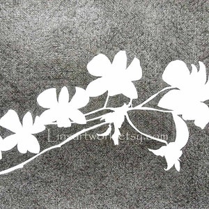 Original Orchid drawing, pen and ink drawings, flower drawing, orchid art, orchid print, flower print, negative art, black and white drawing