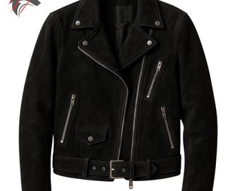 Vintage Cropped Black Suede Jacket for Women: 90s Chic - Etsy