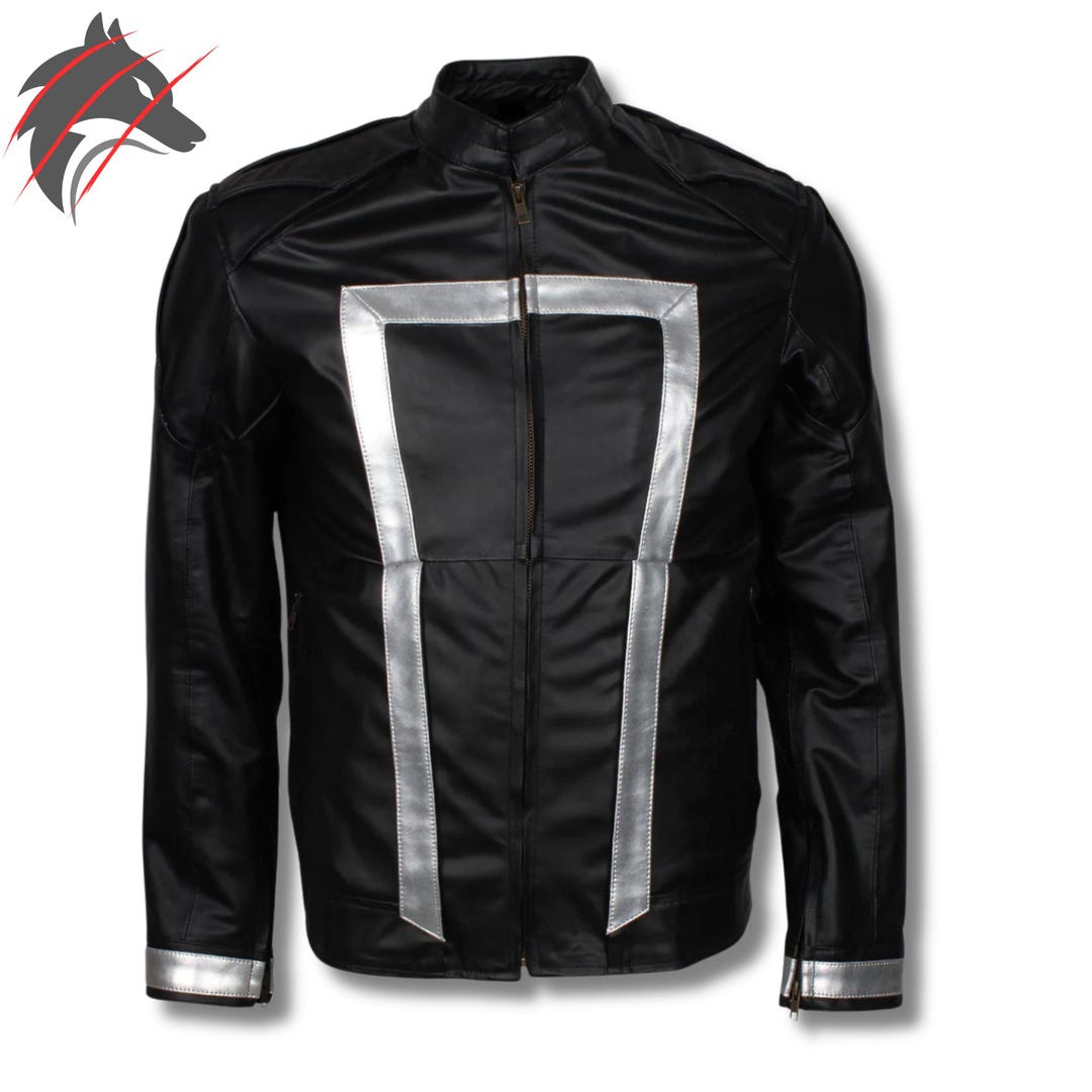 Ghost Rider Jacker Custom Robbie Reyes Ghost Rider Jacket | Agents of Shield Leather Biker ...