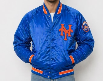 Vintage 1986 New York Mets Satin Bomberjacke - Retro NY Baseball Varsity Jacke