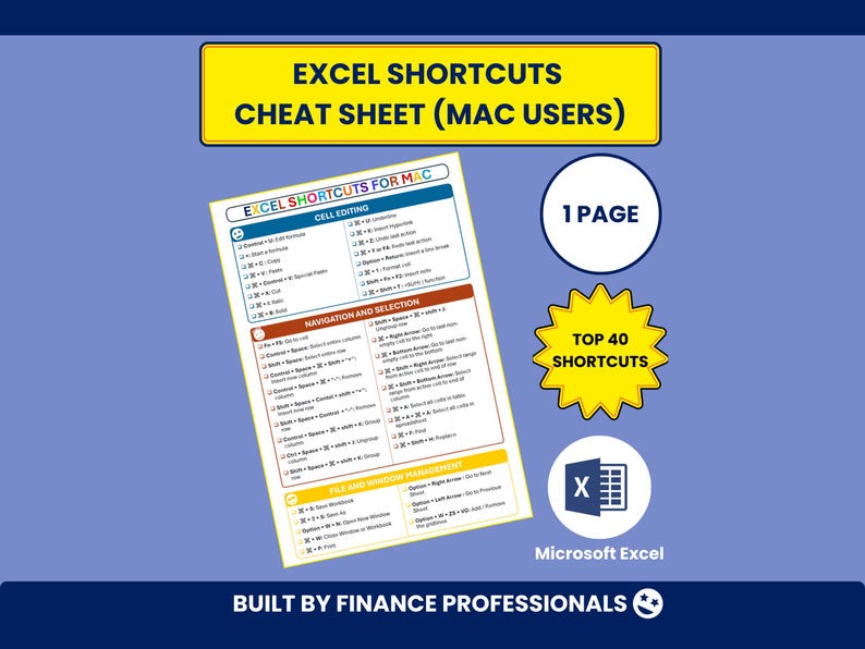 Printable Excel Shortcuts Cheat Sheet PDF Printable Printable Excel ...