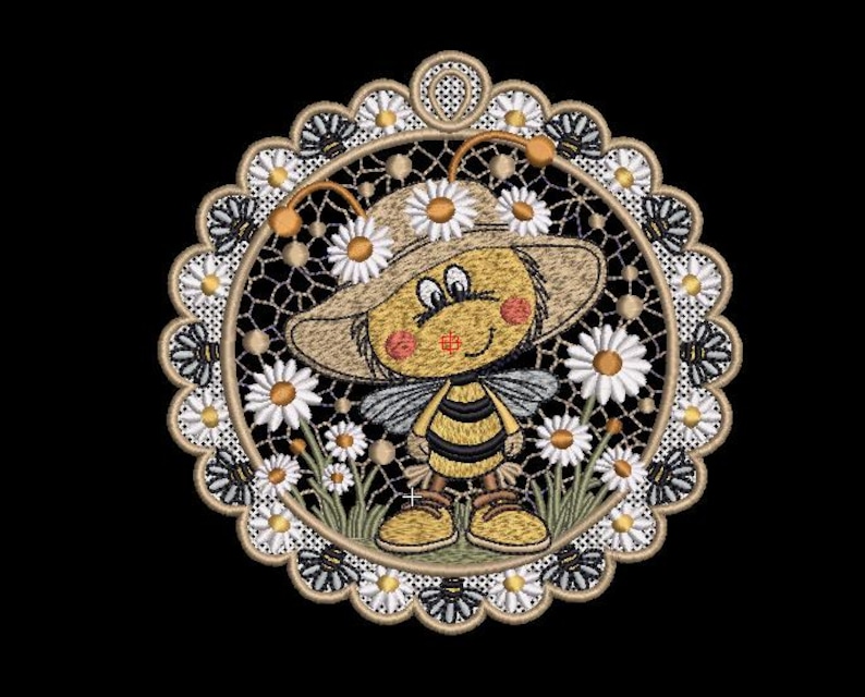 Cute Bee Machine Embroidery Design - Etsy