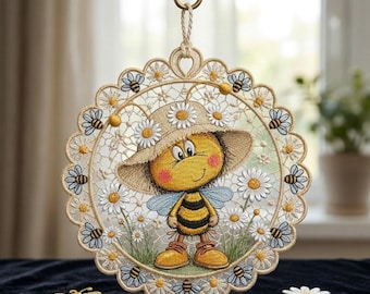 Cute Bee Machine Embroidery Design - Etsy