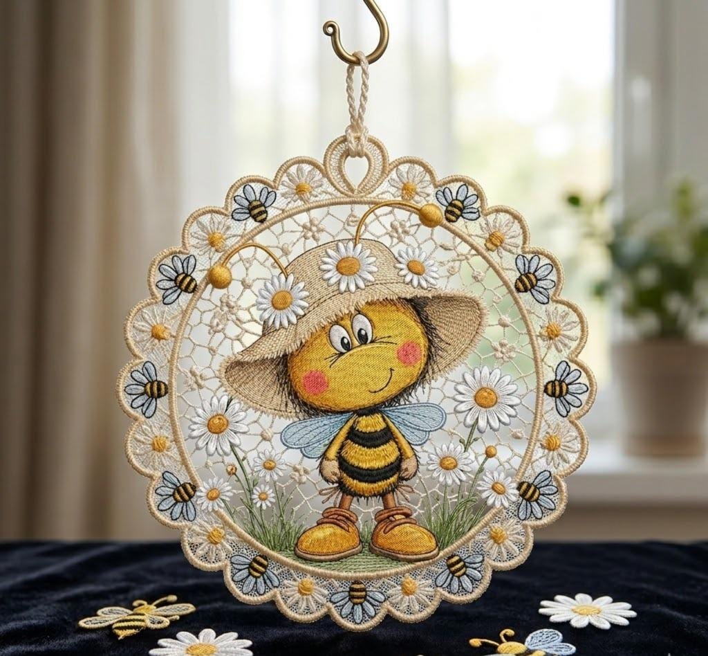 Cute Bee Machine Embroidery Design - Etsy