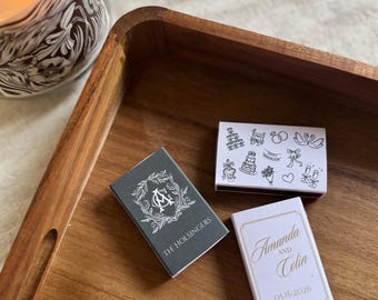 Editable Blank Matchbox Template for Weddings, Bachelorette/Bachelor Parties, Bridal Showers, Birthday Parties, Events, Business Branding