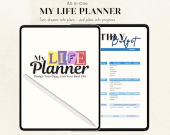 Life Planner Spreadsheet Budget Tracker Template Task To Do List Habit Productivity Goal Daily Planner Digital Calendar Google Sheets. Digit