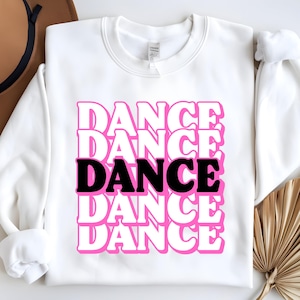 Vintage Dance Studio Sweatshirt: Pink Typography, Gift for Dancer