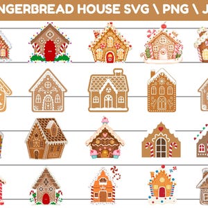 Gingerbread House SVG clipart, kerst silhouet, wintervakantie papier huis, gesneden bestanden, direct downloaden