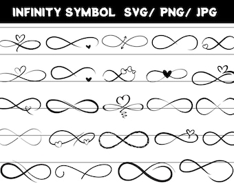 Paquete SVG de amor infinito, clipart de corazón (descarga digital)