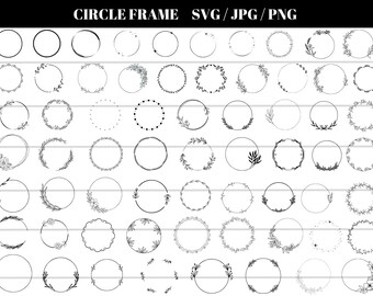 Doodle Circle Frame SVG Bundle: Wedding Decoration (Digital Download)