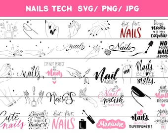 Paquete SVG de Nail Tech: Diseños de uñas (descarga digital)