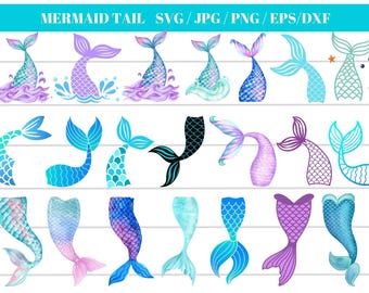 Bundle SVG queue de sirène : monogramme écailles, décoration de gâteau d'anniversaire (téléchargement numérique)