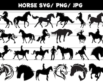 Horse Silhouette SVG, Horse Head Vector, Cricut Cut Files