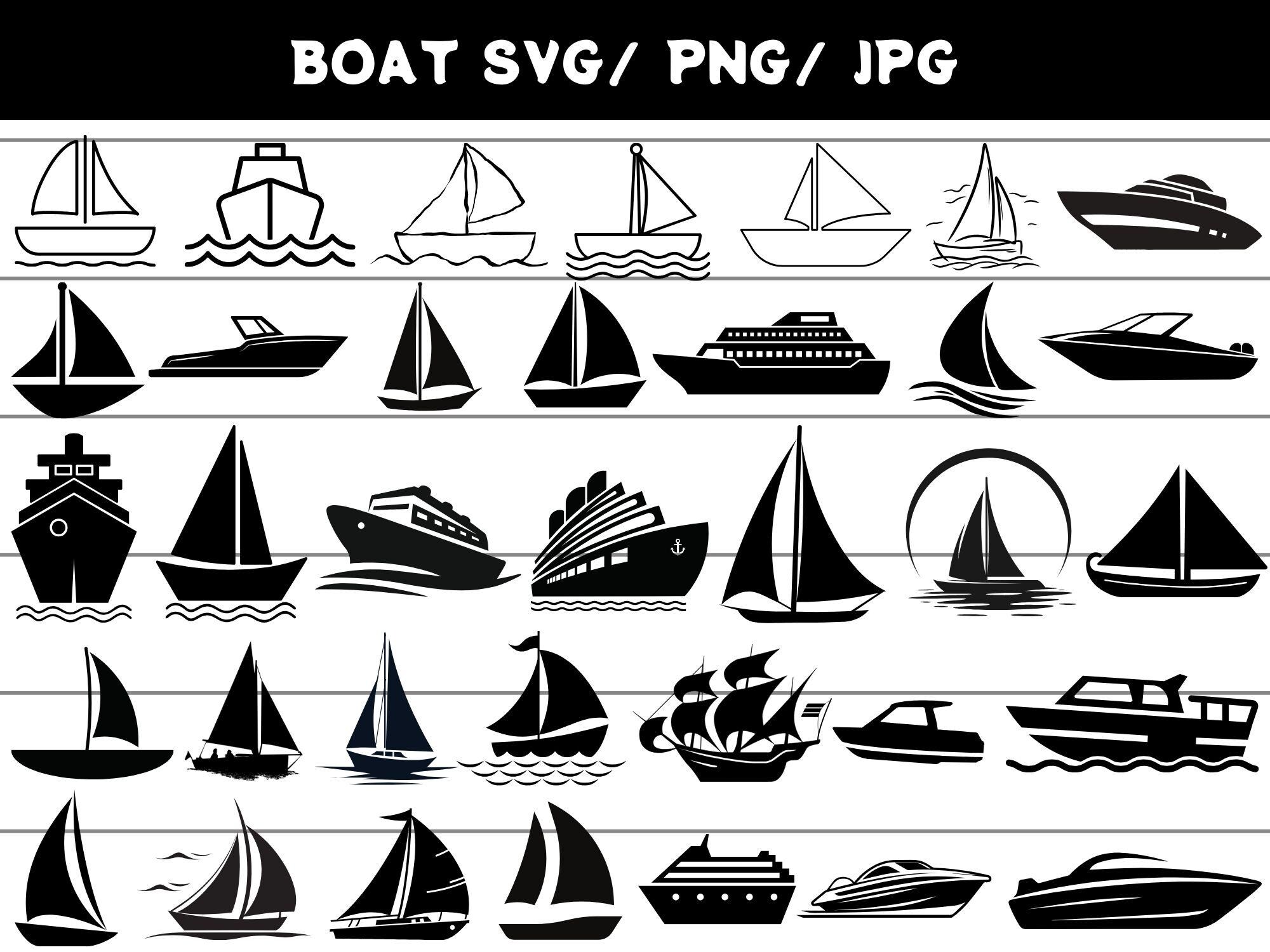 Boat SVG Bundle, Sailboat, Speedboat, Cruise Ship (digital Files) - Etsy