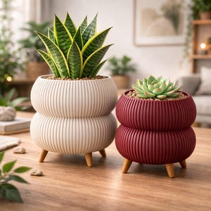 Japandi Planter on Legs with Modern Design – Minimalist Indoor Vase